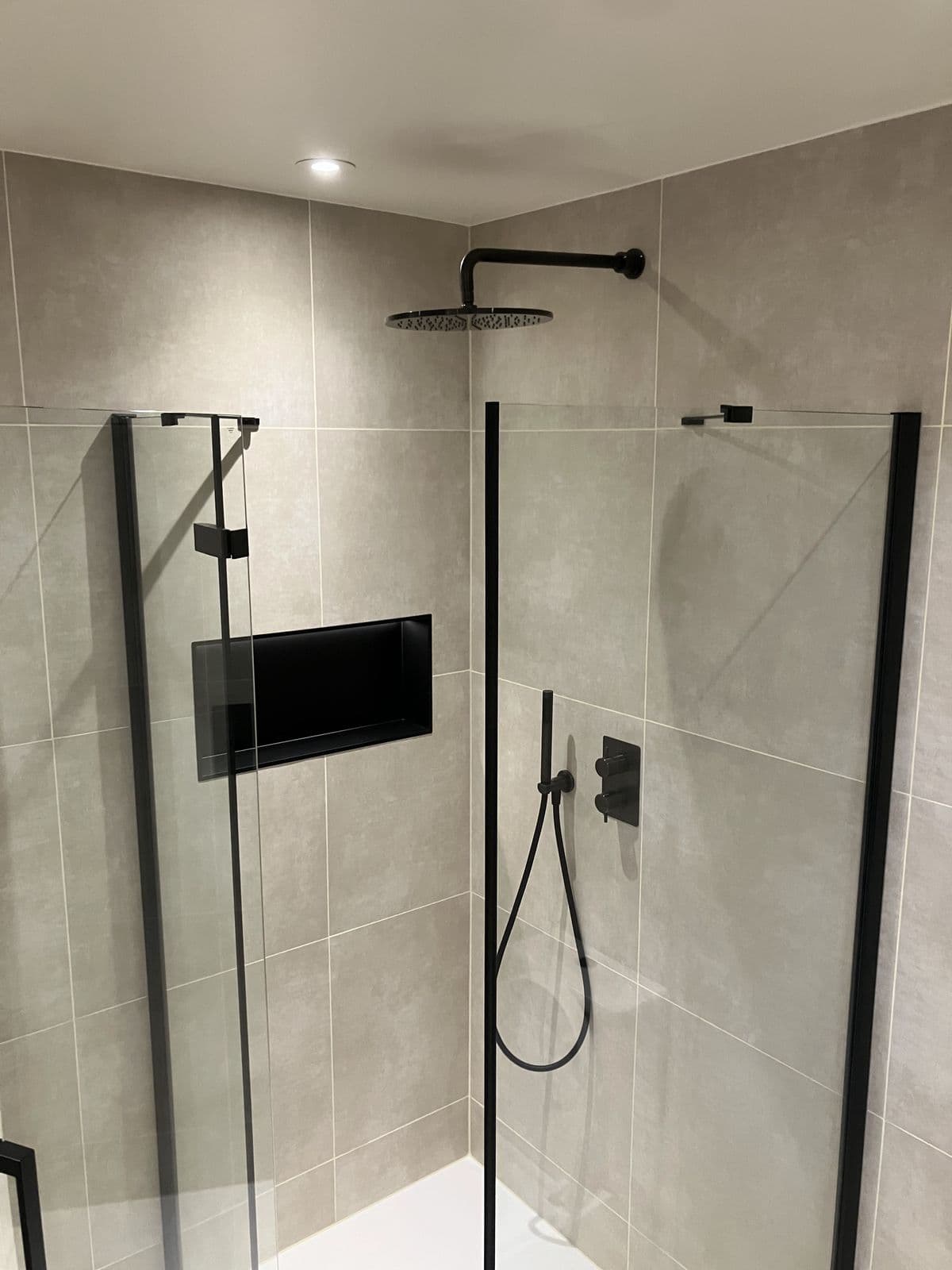 Completed bathroom renovation - underfloor heating and tiled flooring
