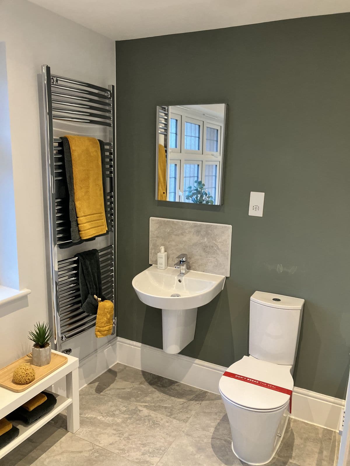 Completed bathroom renovation - curved shower screen and mirror