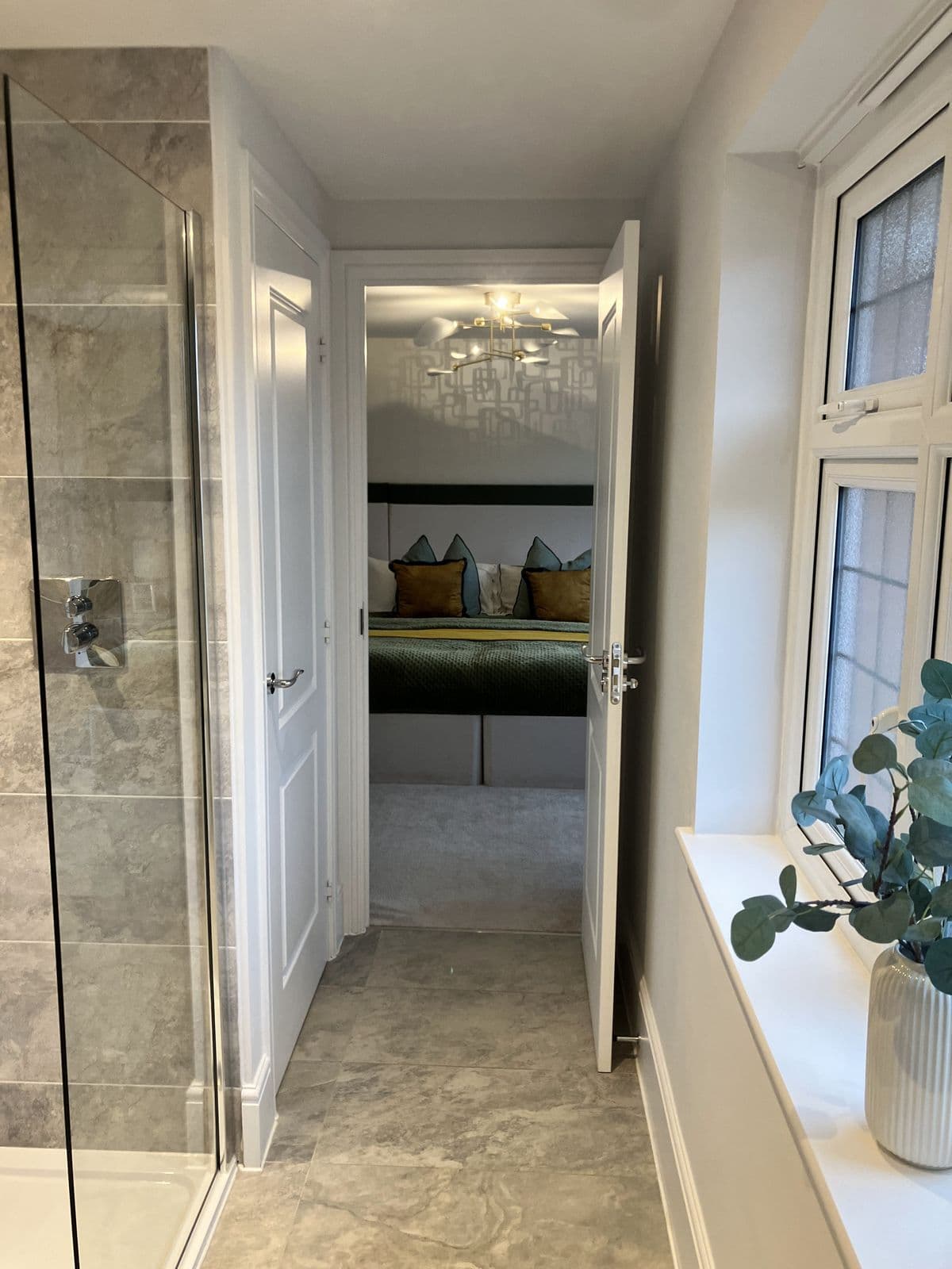 Recent Maycor bathroom project - freestanding bathtub and tiled surround