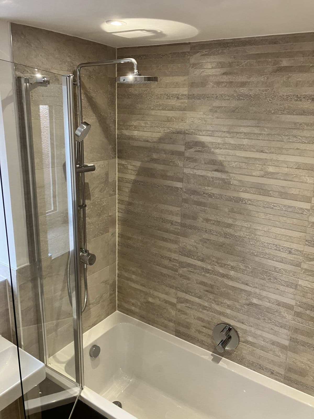 Recent Maycor bathroom project - patterned floor tiles