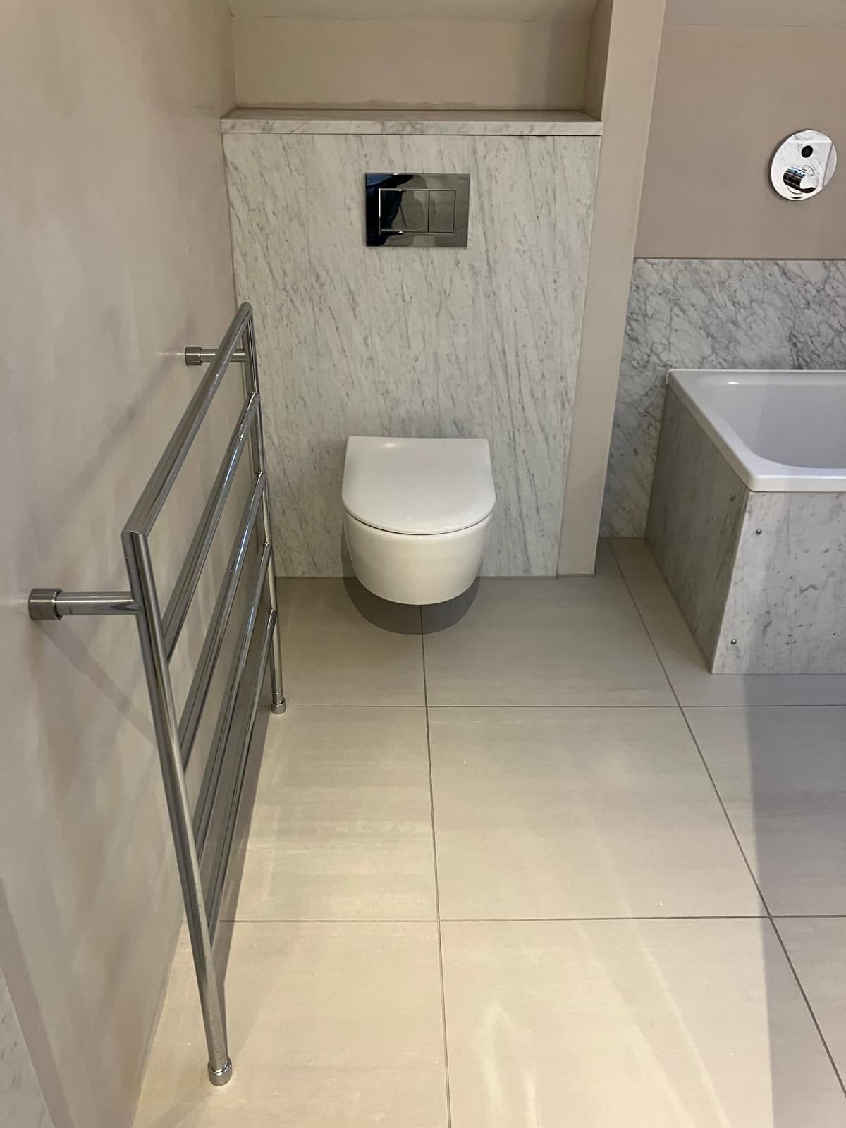 London bathroom refurbishment - double basin vanity unit