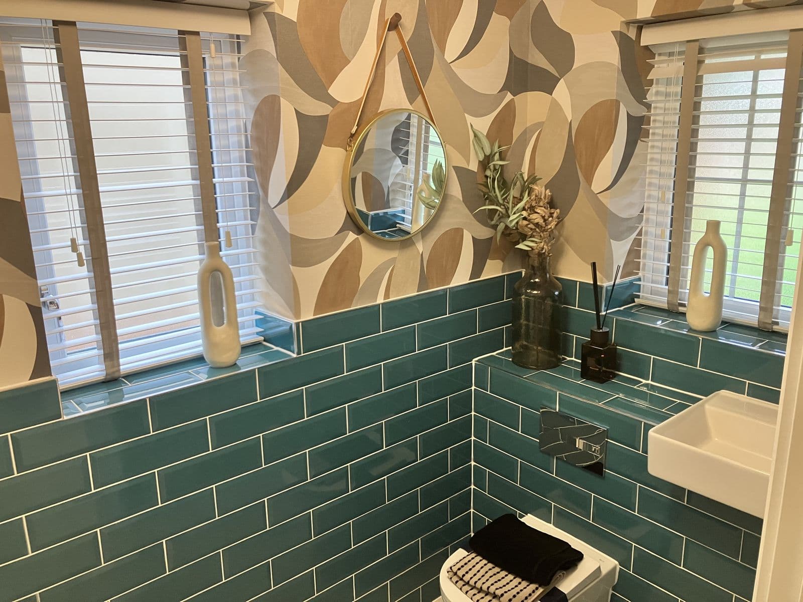 Bathroom renovation detail - walk-in shower with glass screen
