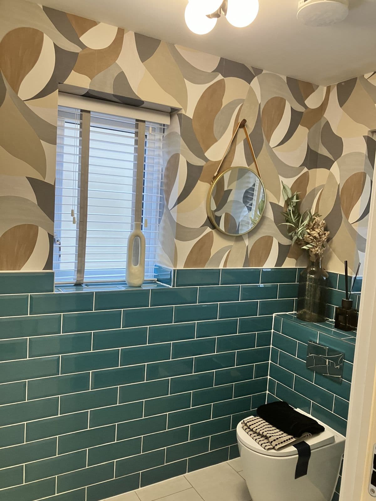 Bathroom renovation detail - wall-hung vanity unit with mirror