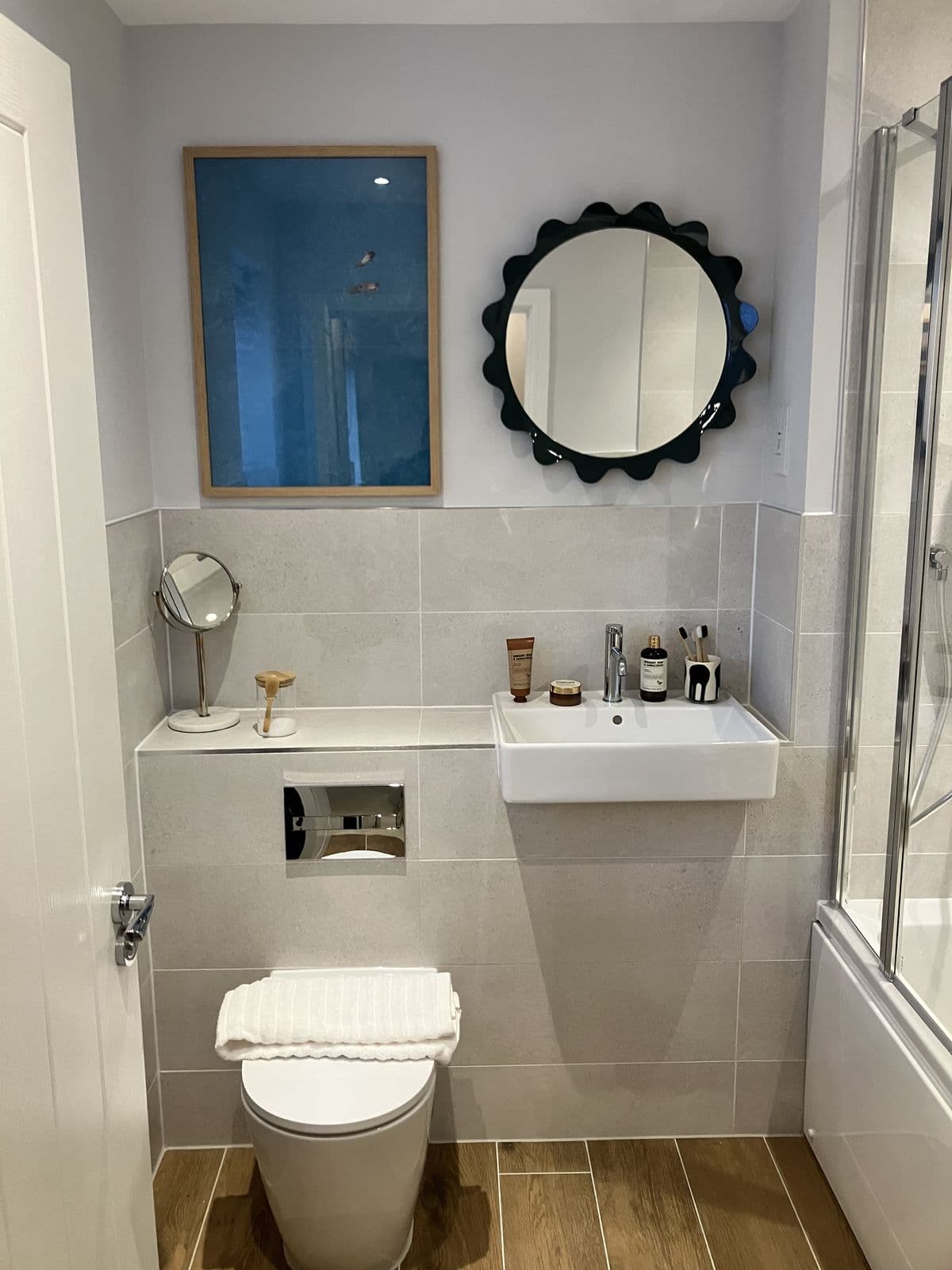 Bathroom renovation detail - bathroom window with natural light